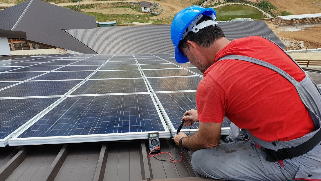 Installation of a solar power station